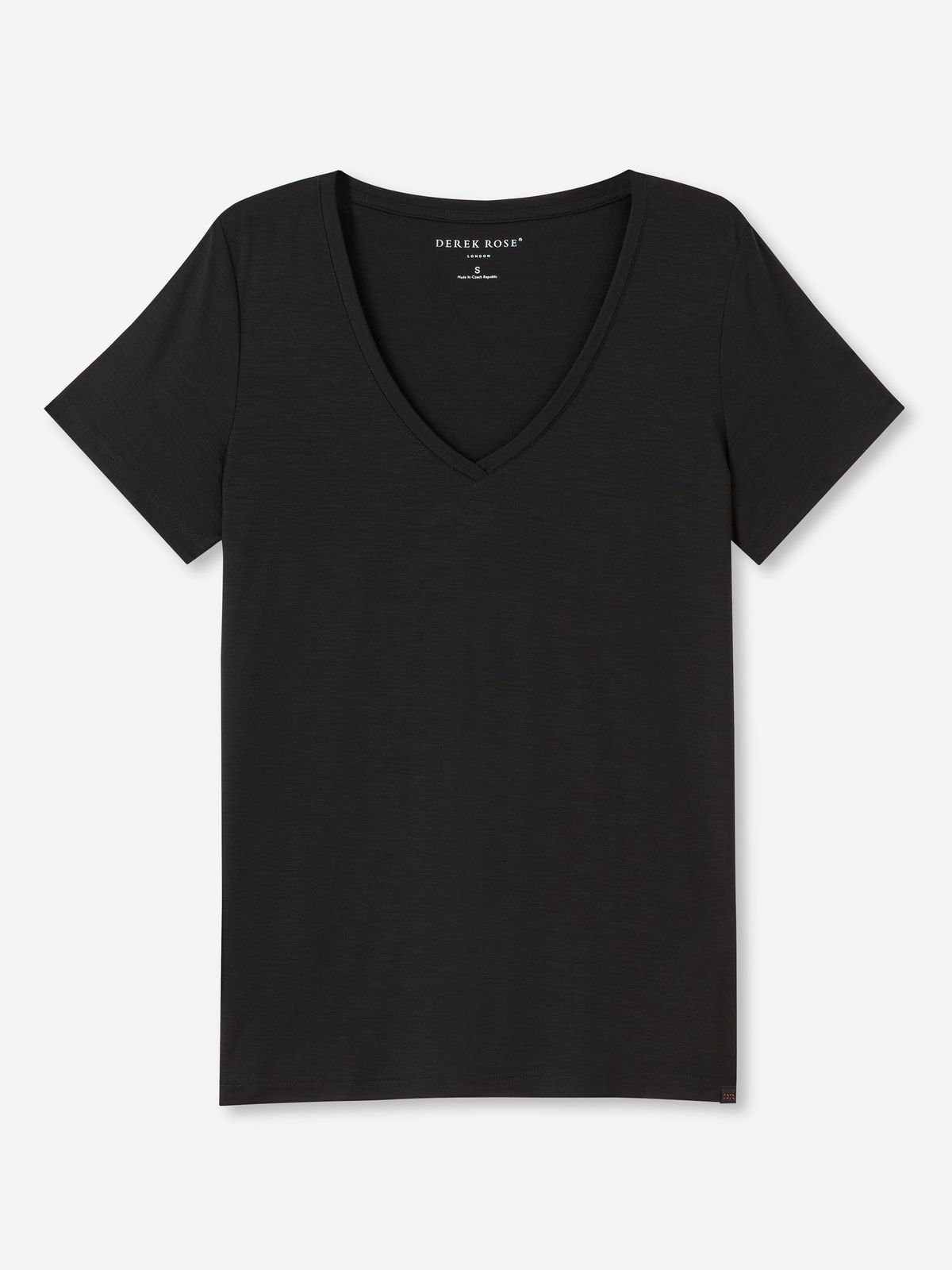 Lara Micro Modal V-neck T-shirt Black