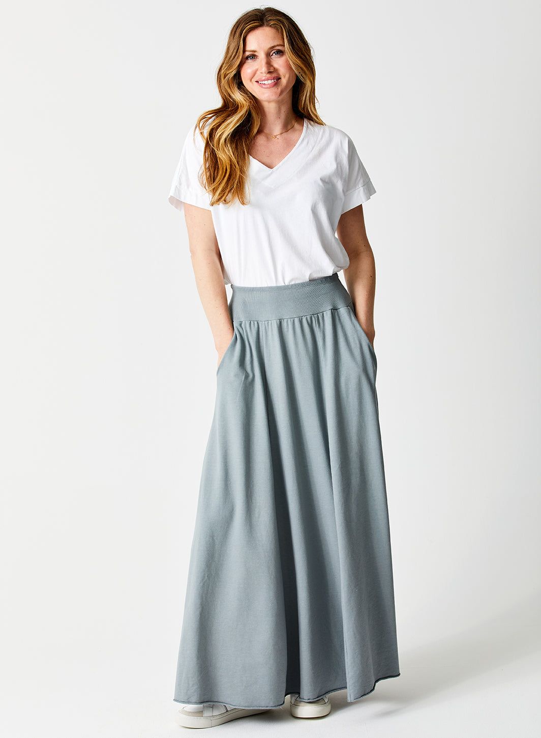 Jinji Jersey Maxi Skirt With Side Pockets