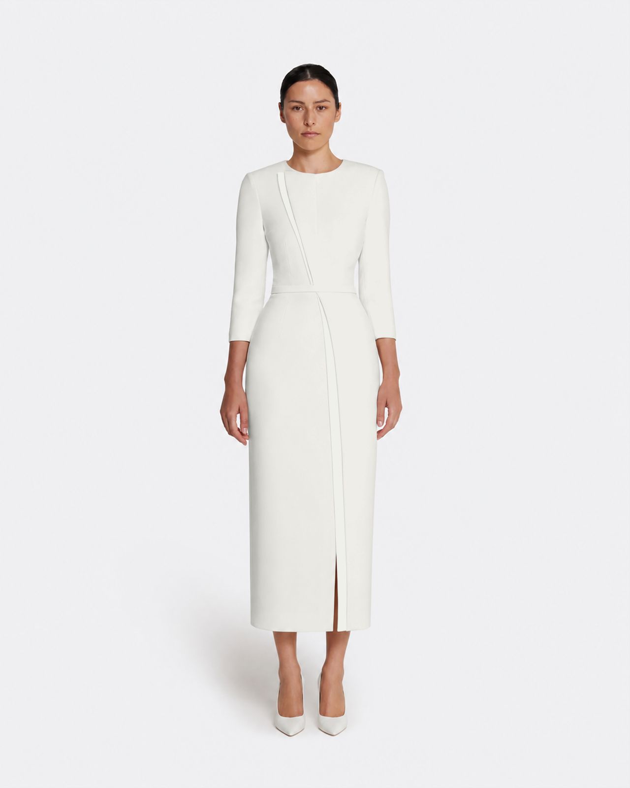 Vietta Midi Dress in Ivory