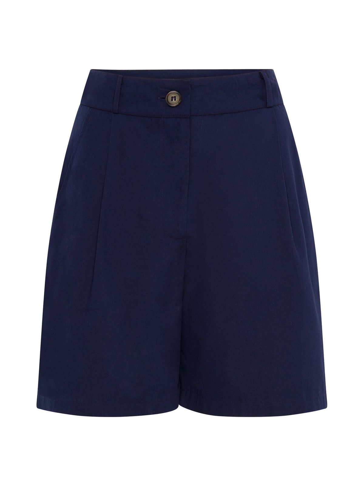 Carlina Pleat Front Shorts In Navy