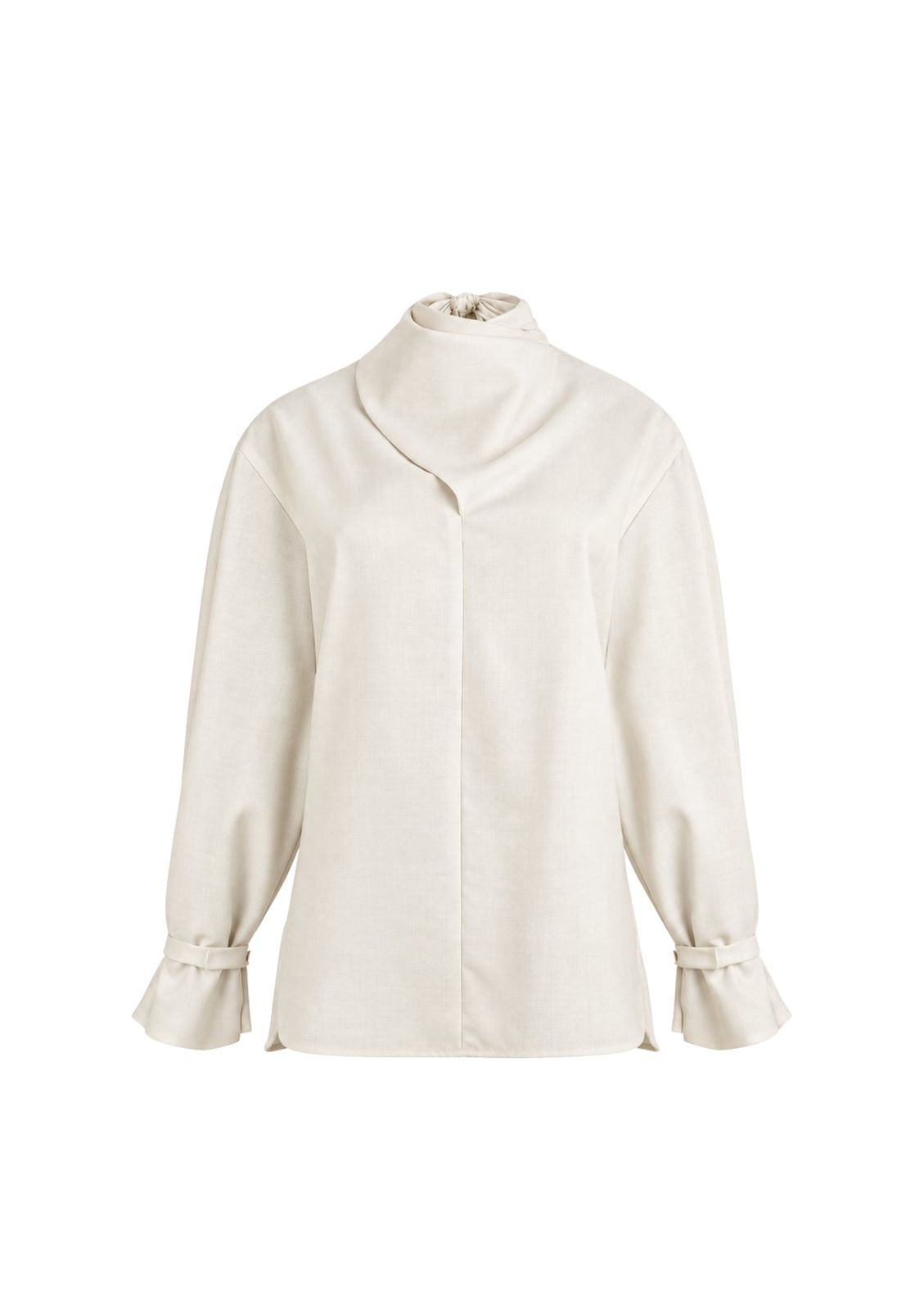 SAMA - Blouse à col foulard en coton-tencel