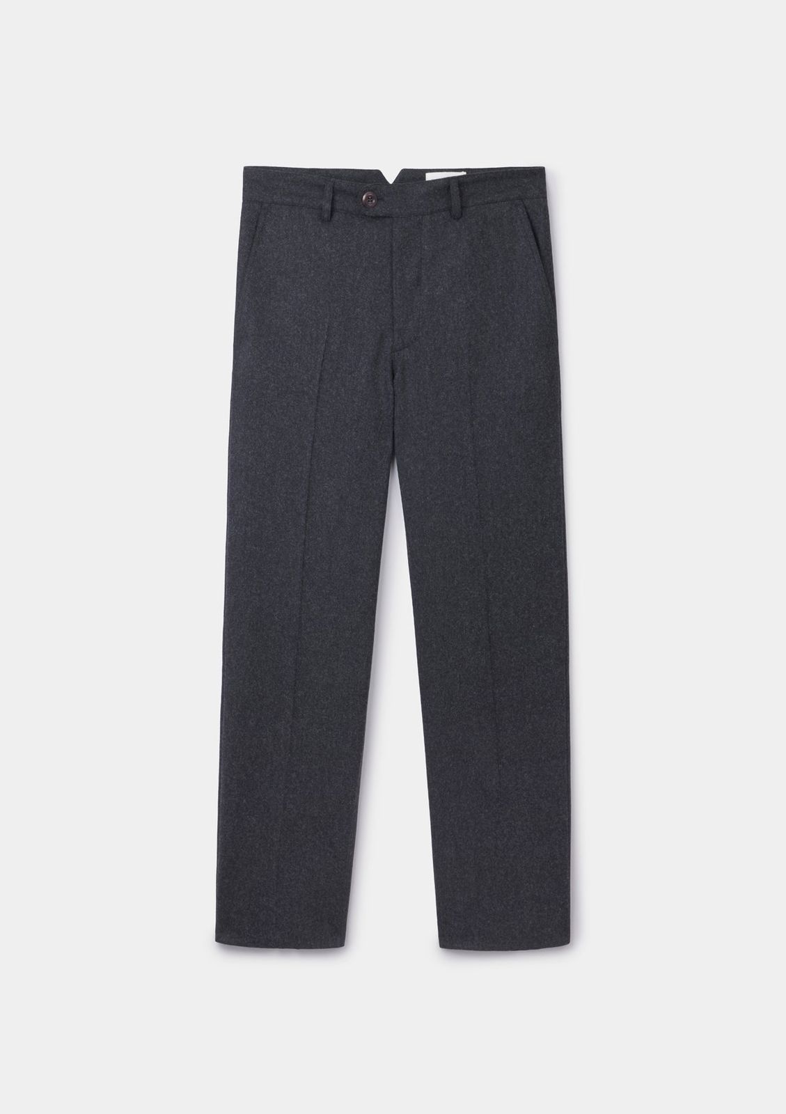 Anthracite Wool Cashmere Flannel Trousers