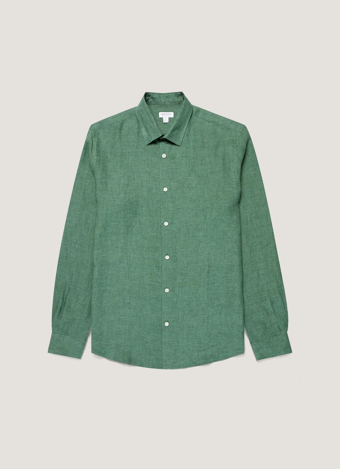 Men's Linen Shirt in Bright Green