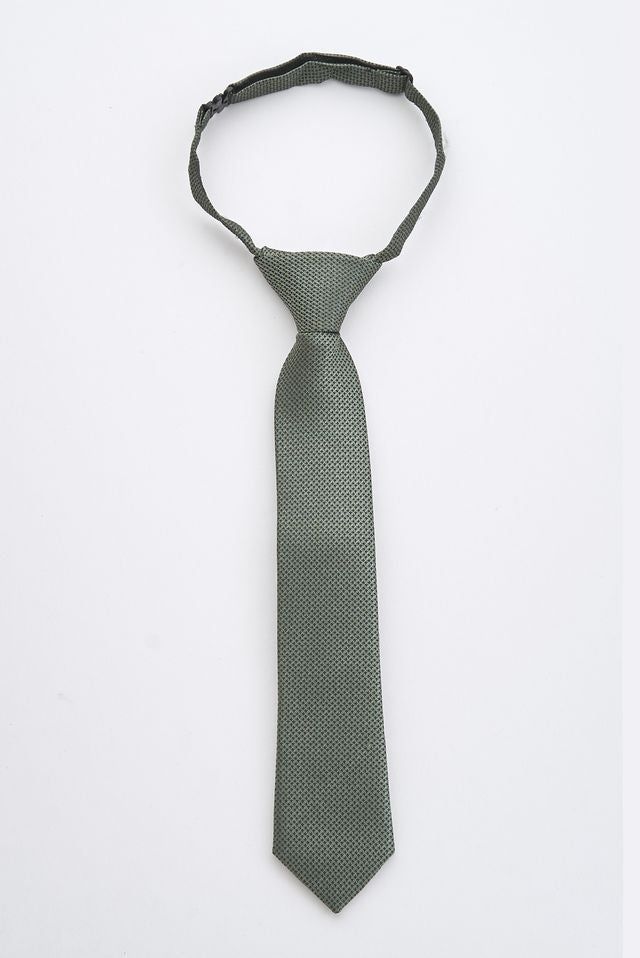 Junior Olive Textured Tie