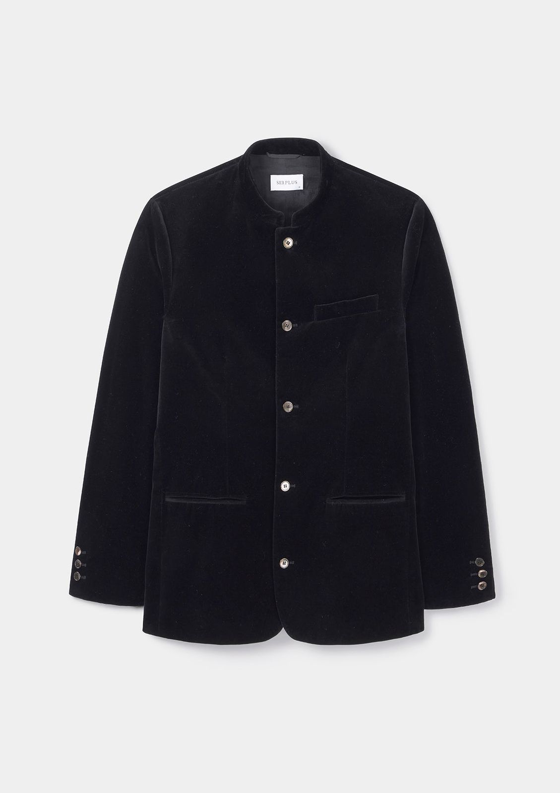 Jet Black Velvet Nehru Jacket