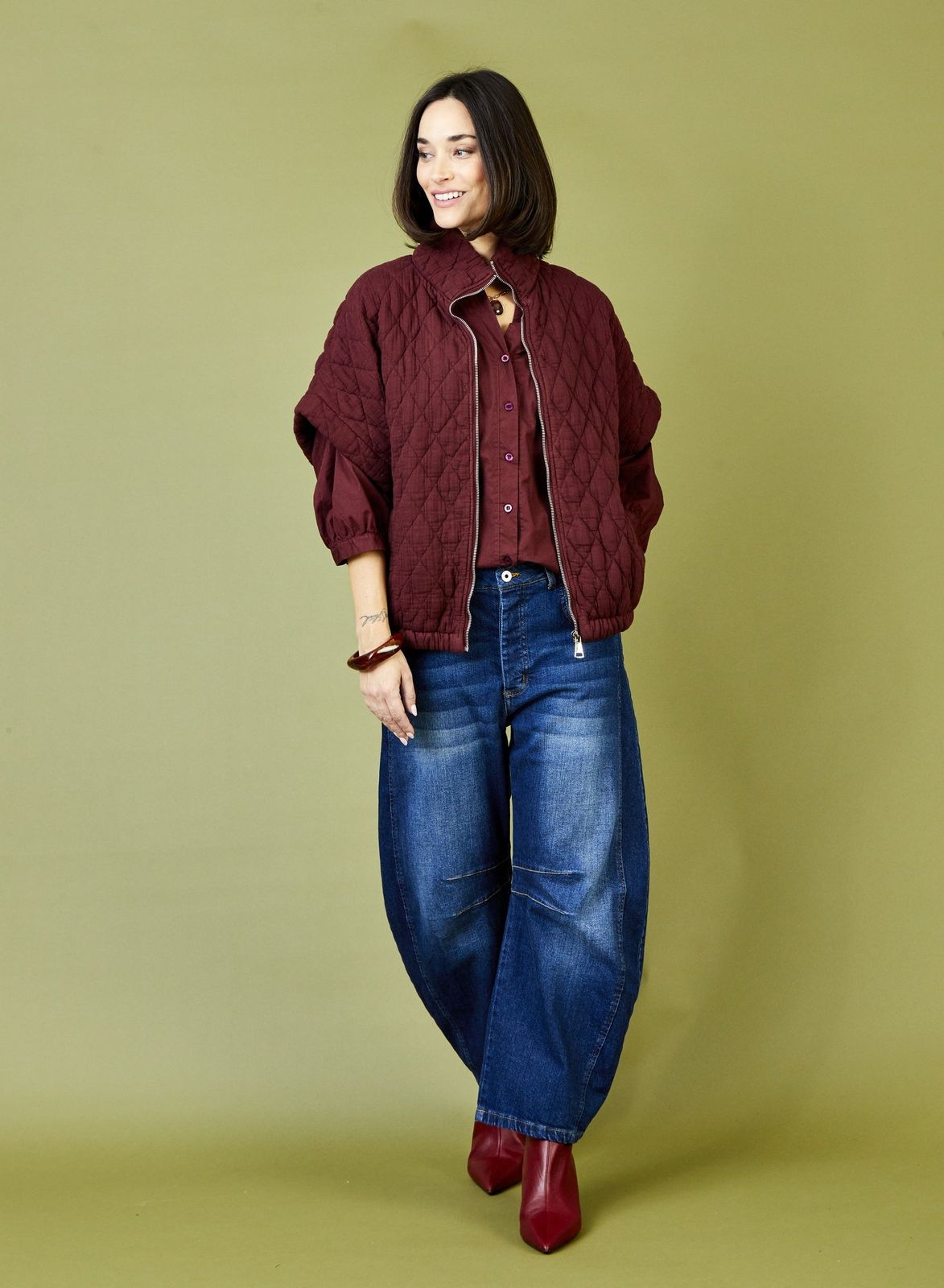 Barcelona Stretch Denim Barrel Leg Jeans