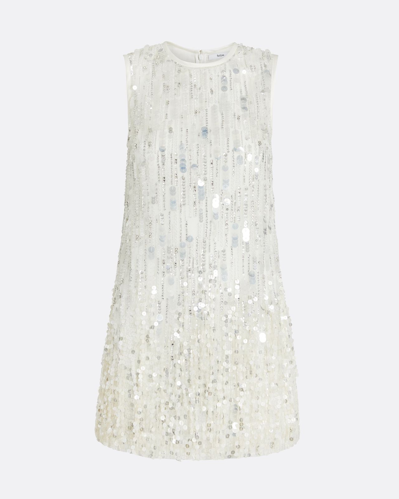 Ariana Short Dress In Ivory With Crystal Embellishment