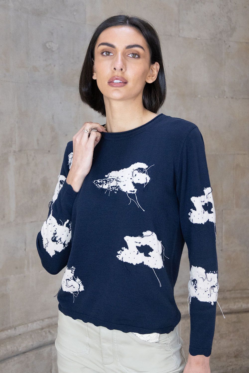Hamilton Textured Flower Knit