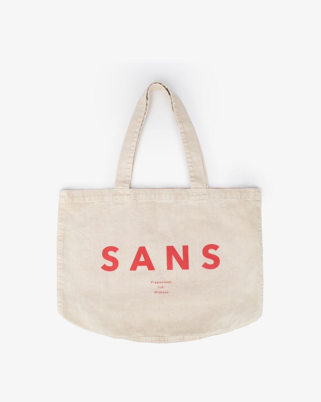 Sans Matin Tote Bag - Beige Recycled Cotton & Coral Print