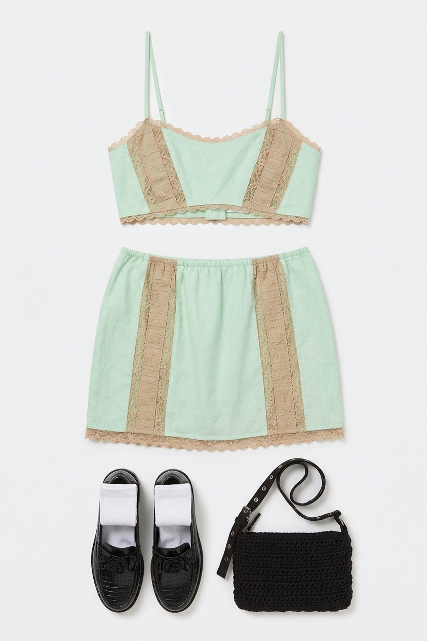 Addison Lace Bralette - Mint