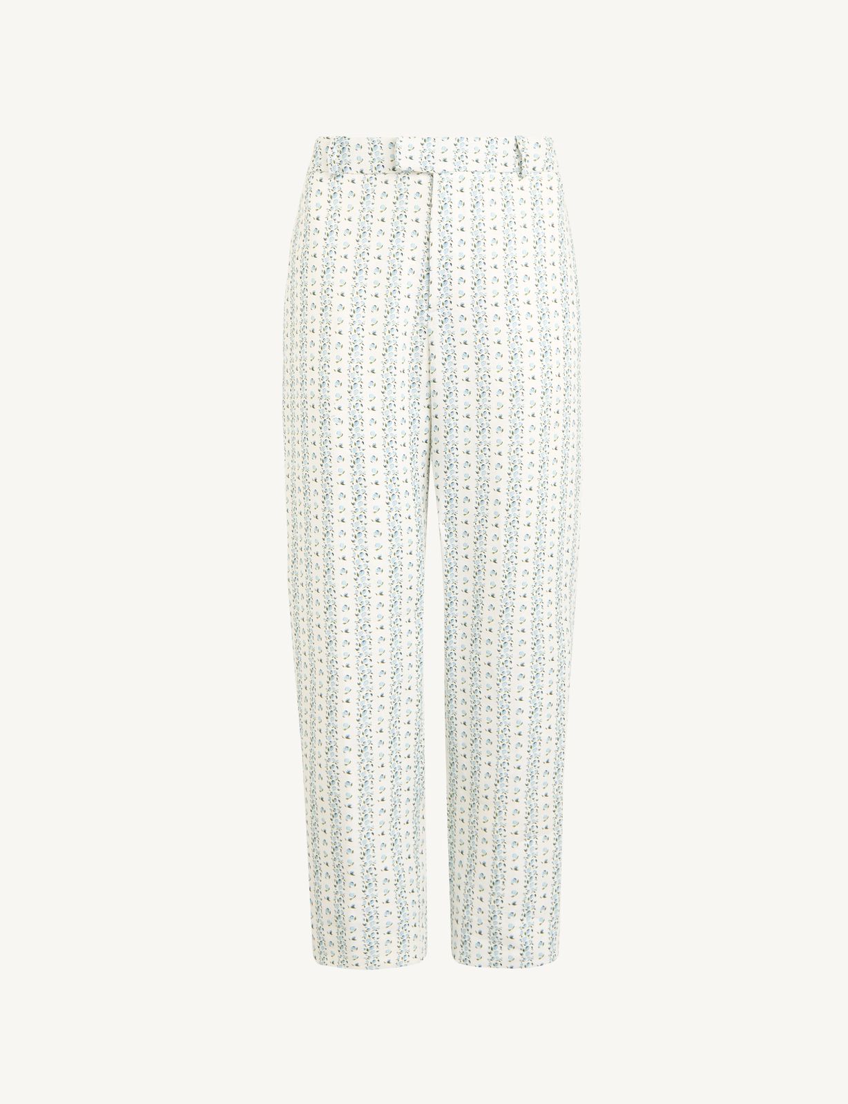 Regent Cigarette Trouser: Linen, Plum Print