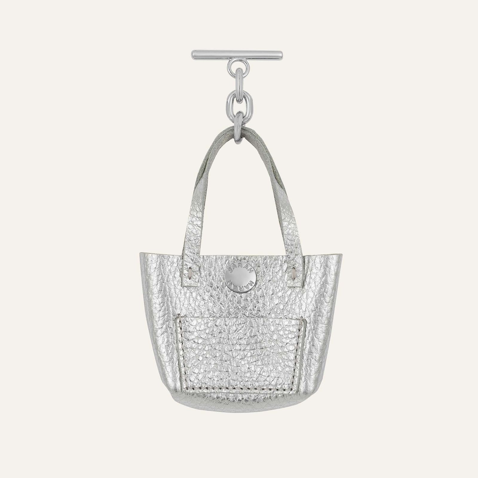 Handbag Tassel | Shimmer Metallic Silver with Silver hardware