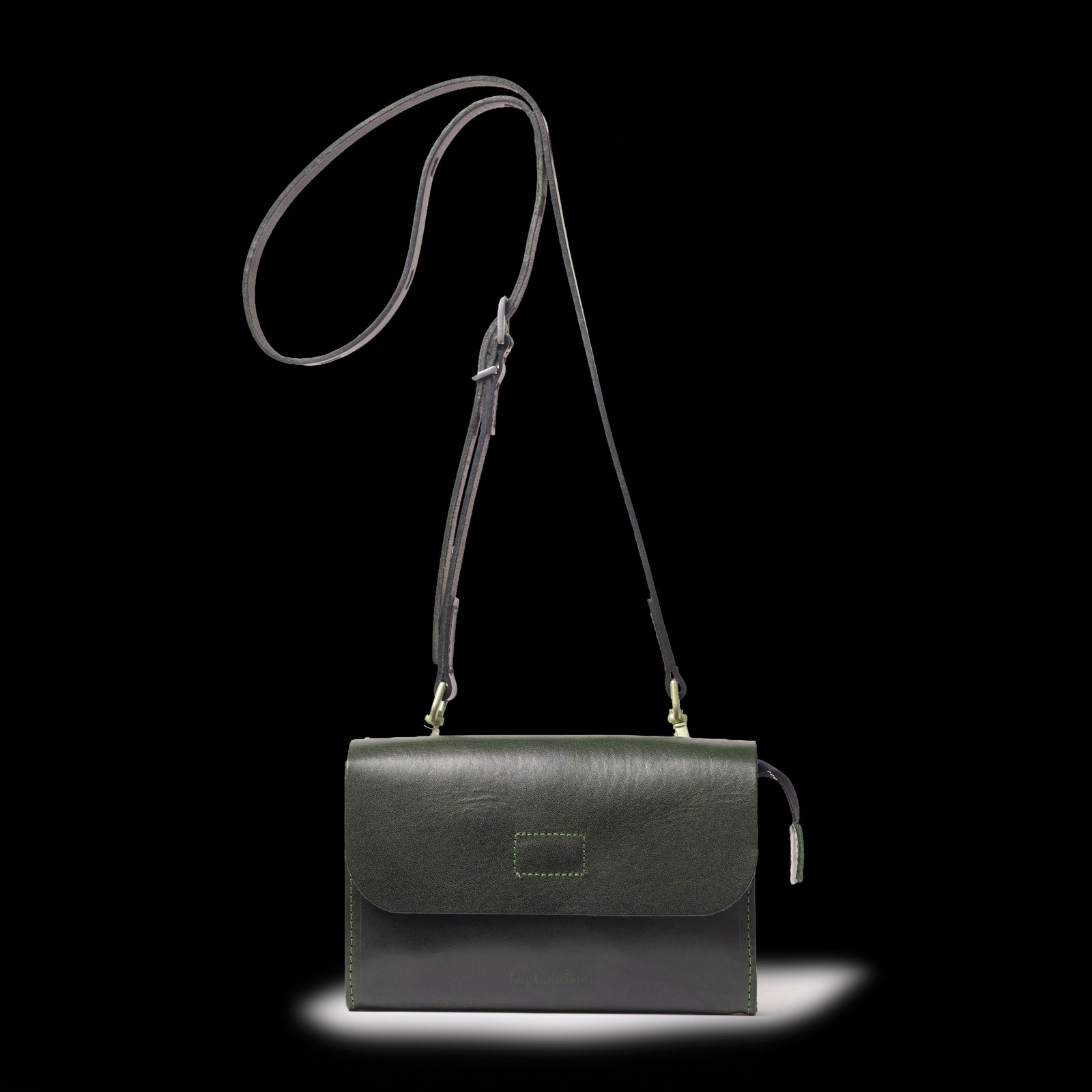 Jean Boundary Leather Crossbody Bag in Dark Green