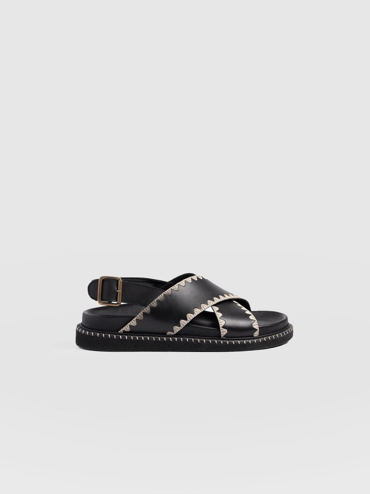 Bonnie Cross Over Sandals - Black