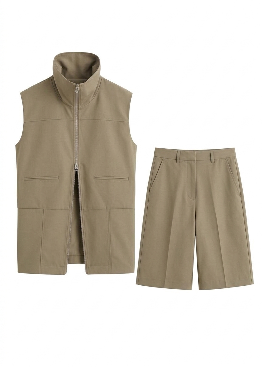 Rove Sleeveless Bomber Jacket - Olive