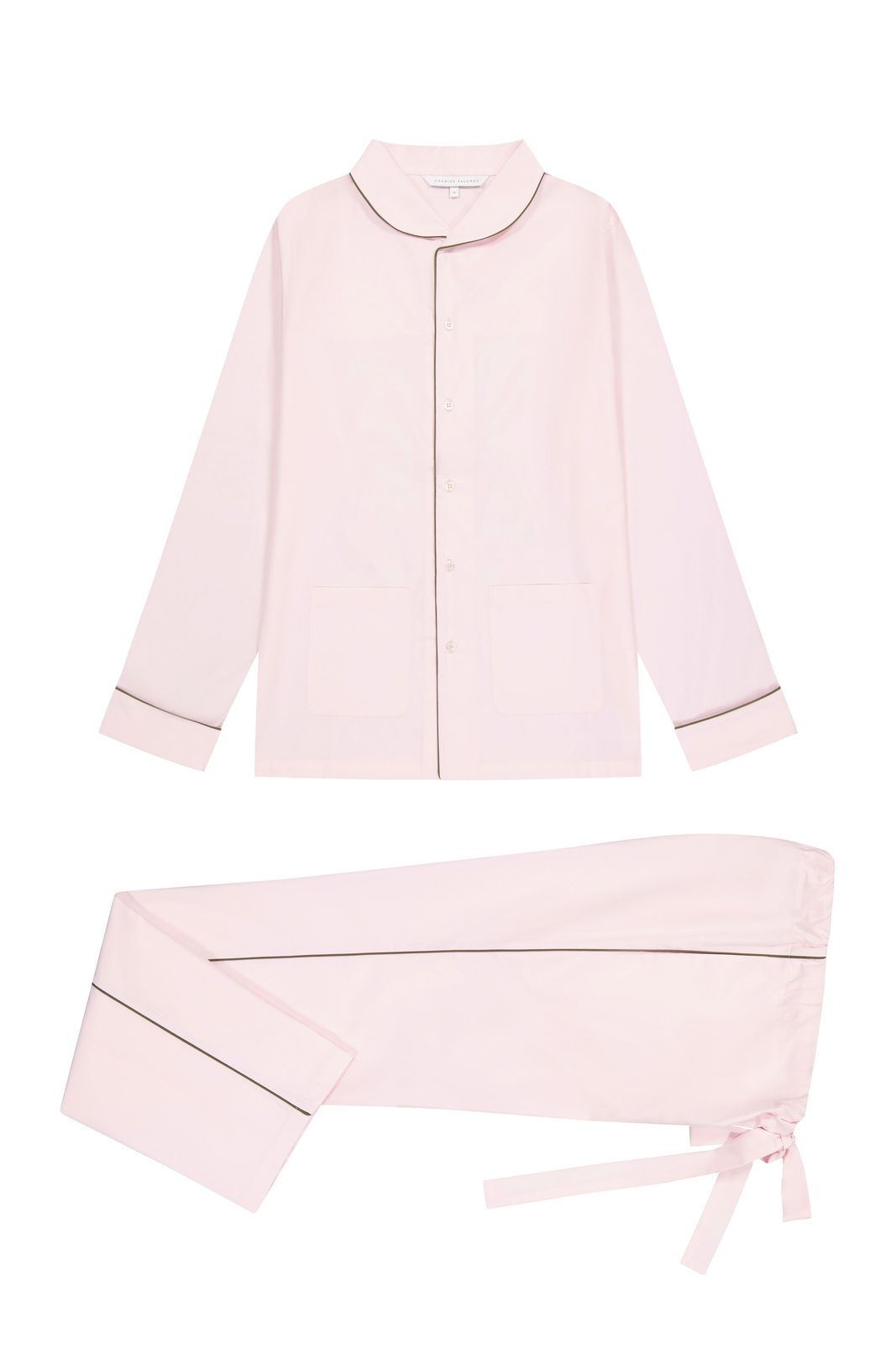Le Waldorf en popeline de coton rose passepoil kaki