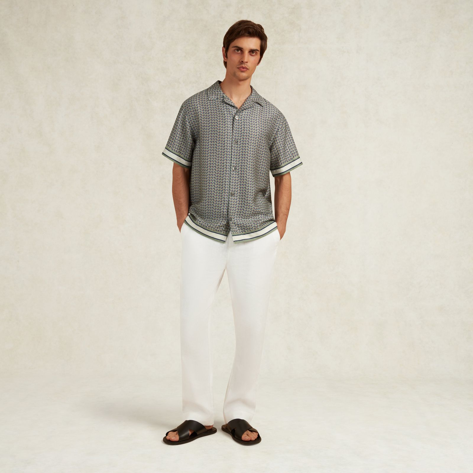TESSERA PRINTED TENCEL™ SHIRT - SAGE