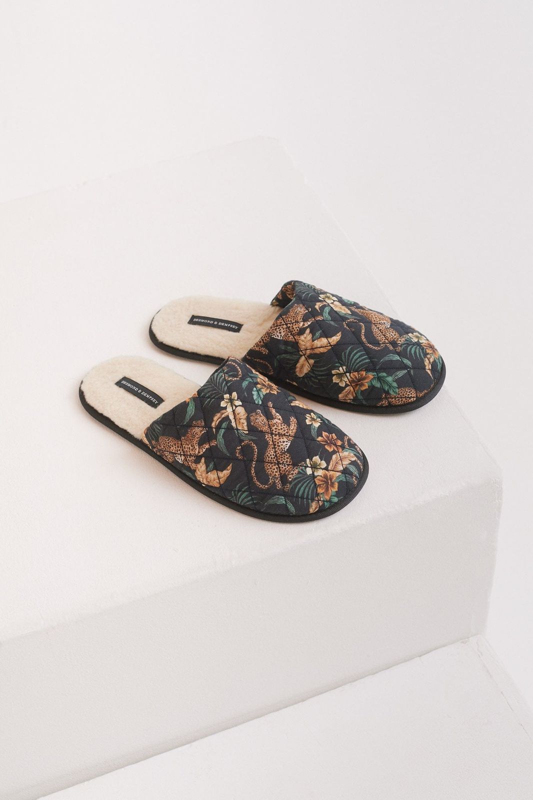 Men's Slippers Soleia Leopard Print Black/yellow