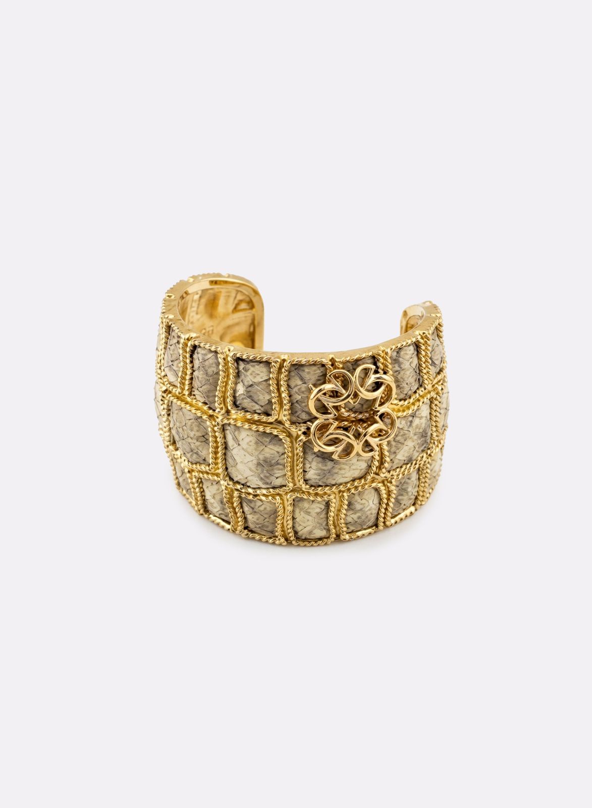 Gold Metallic Python Cuff Bracelet