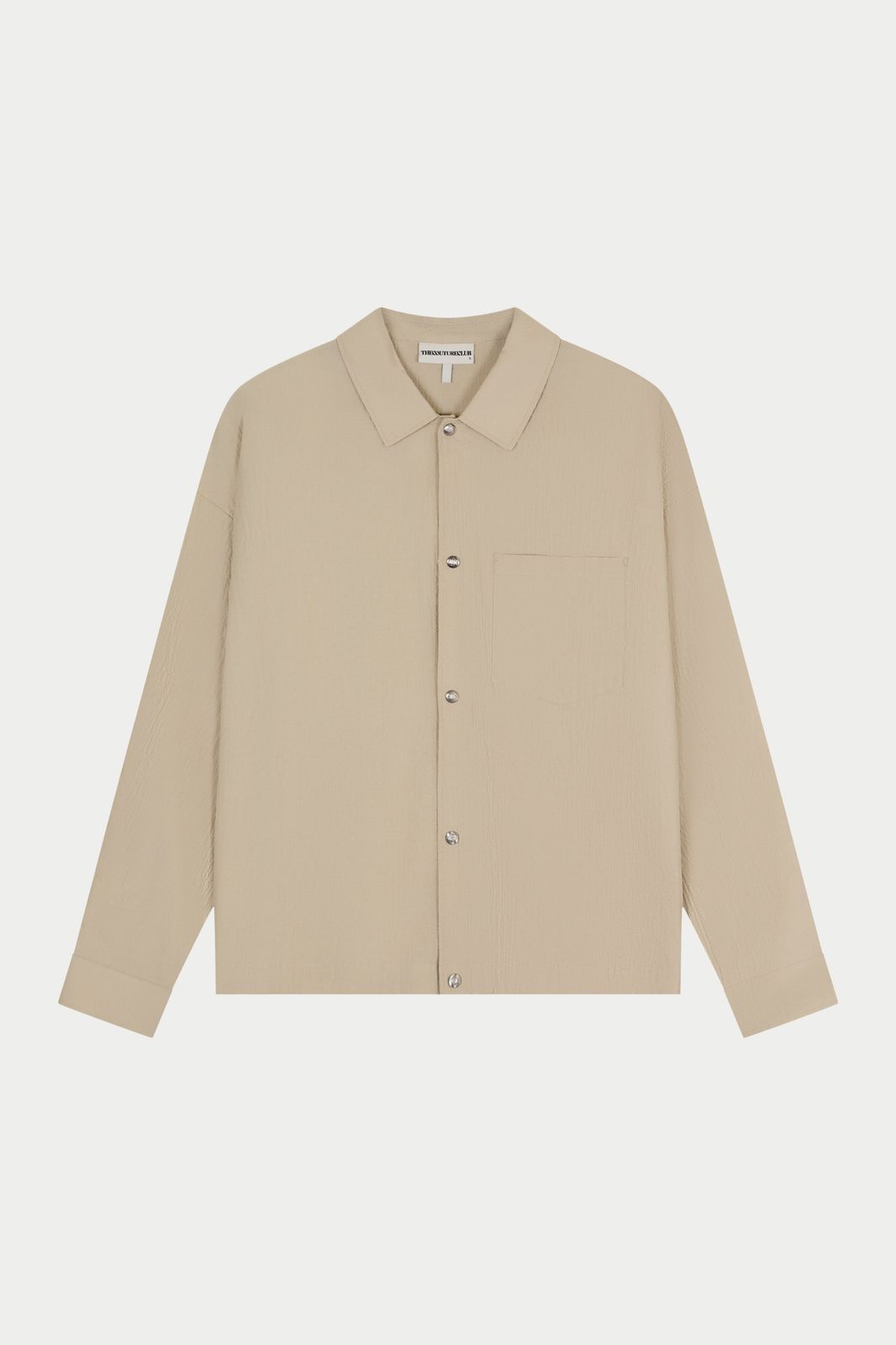 TEXTURED LONG SLEEVE SHIRT - STONE