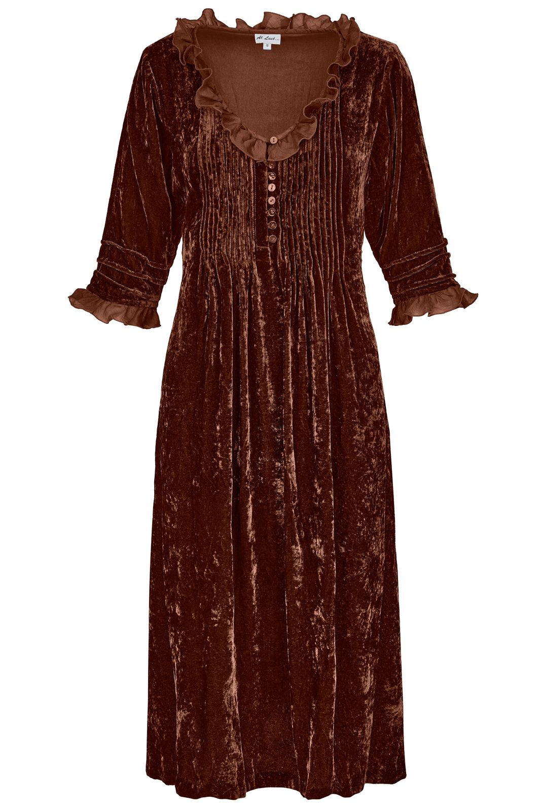 Silk Velvet Karen Dress In Chocolate