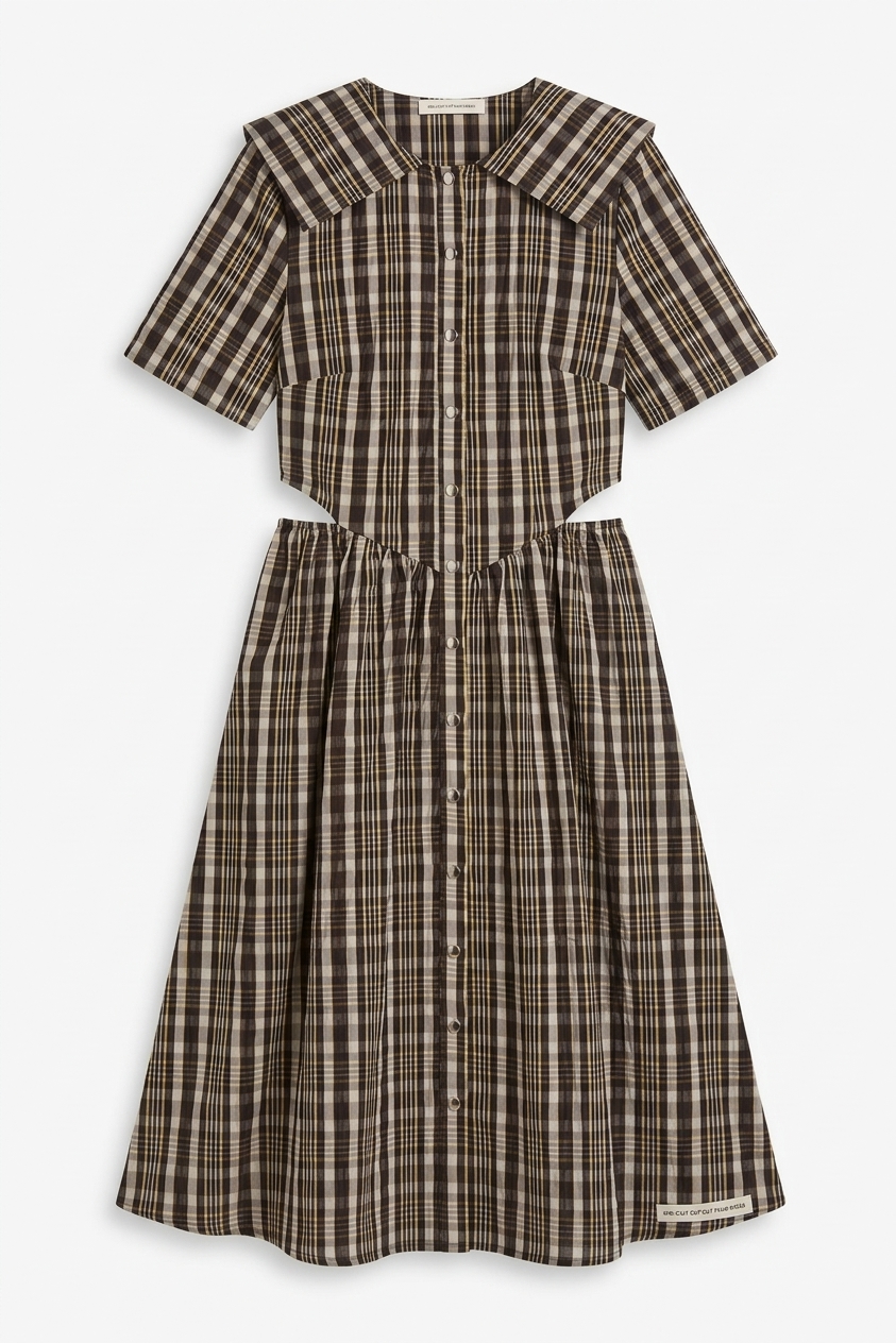 Miley Mini Dress - Yellow Check