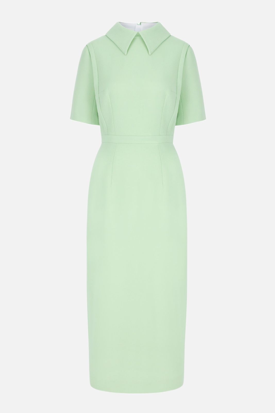 Valletta Dress in Pale Green Single Wool Crepe