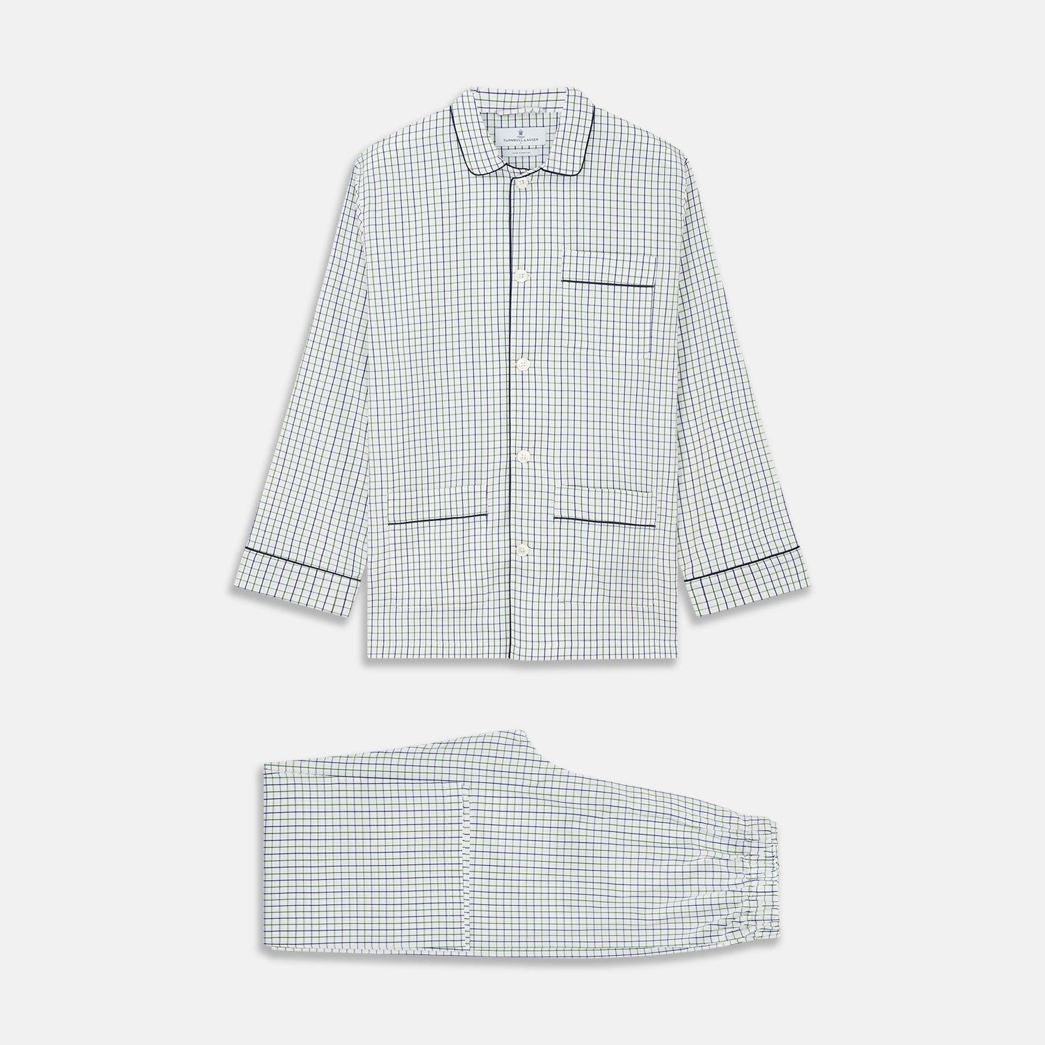 Green and Blue Check Cotton Hyde Pyjama Set