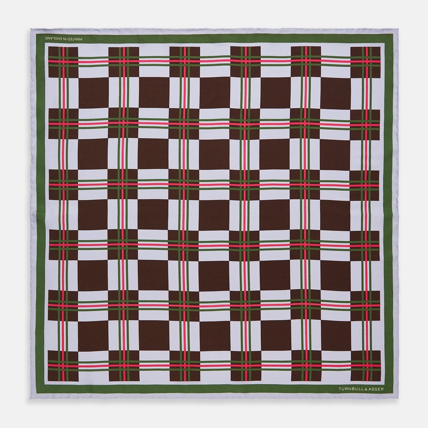 Green and Red Checked Chess Board Silk Pocket Square