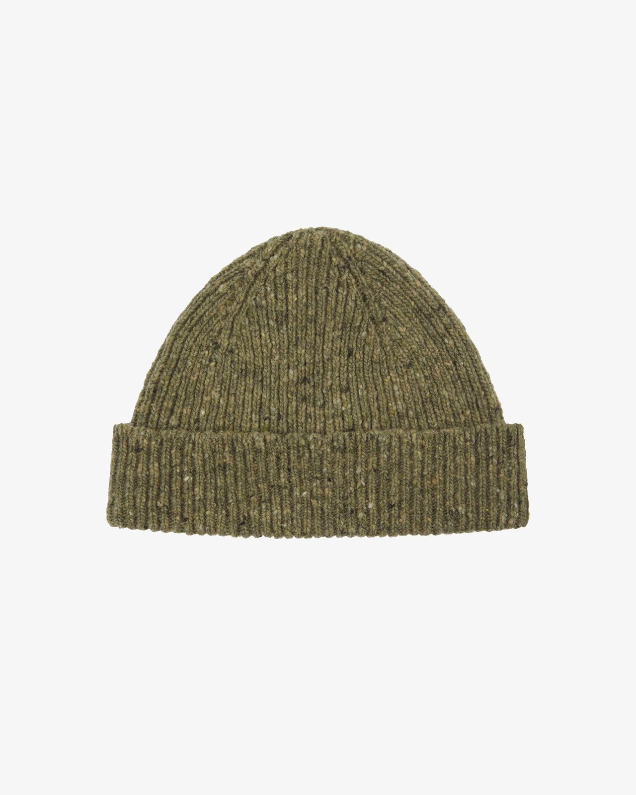 4003 Speckled Donegal wool hat - herb