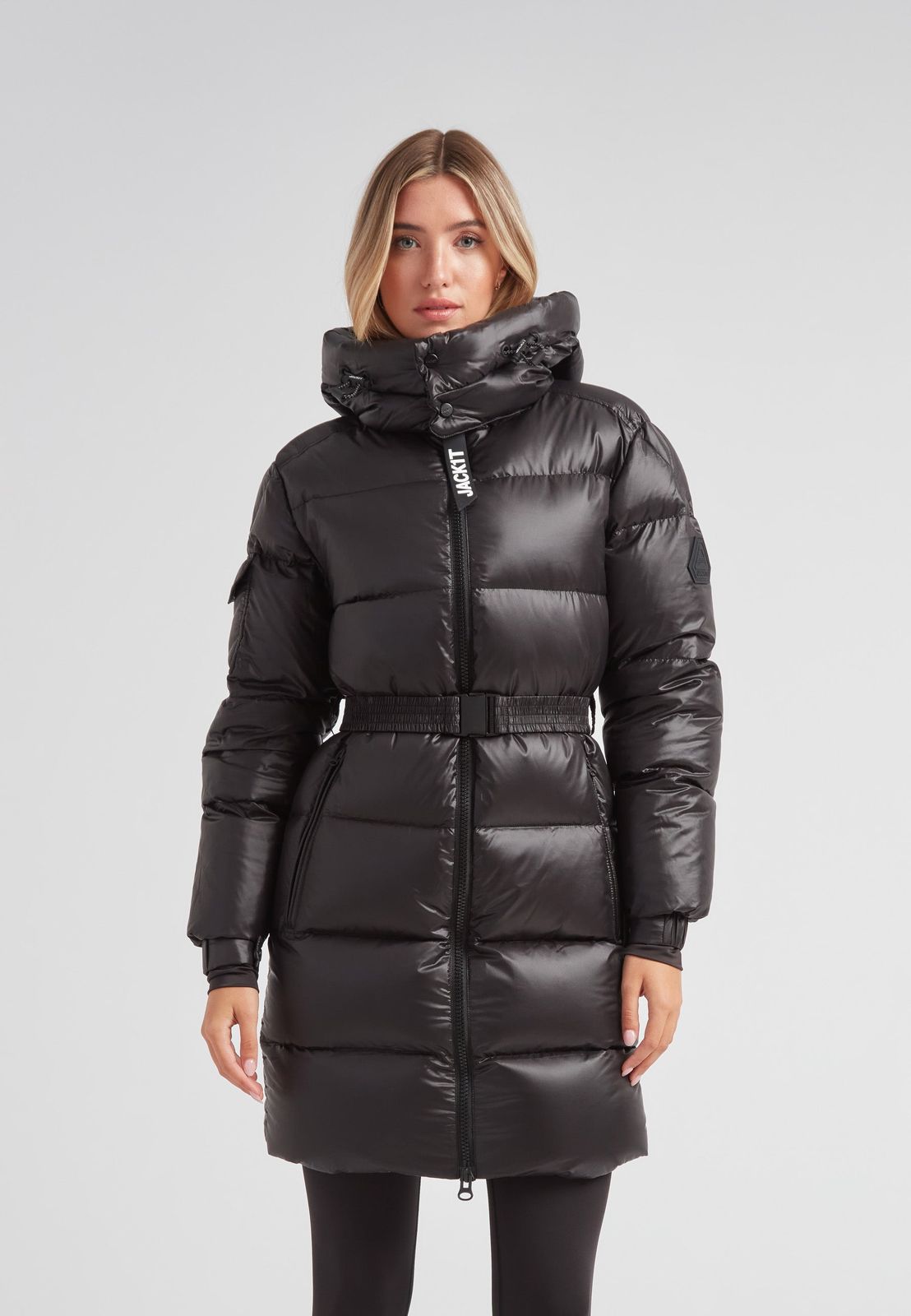 EZ Belted Down Puffer Coat Lux Black
