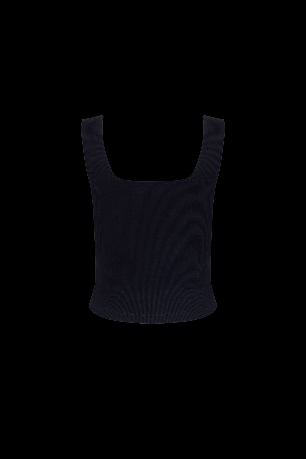 The Kōr Ribbed Knit Organic Cotton Sleeveless Top in Black