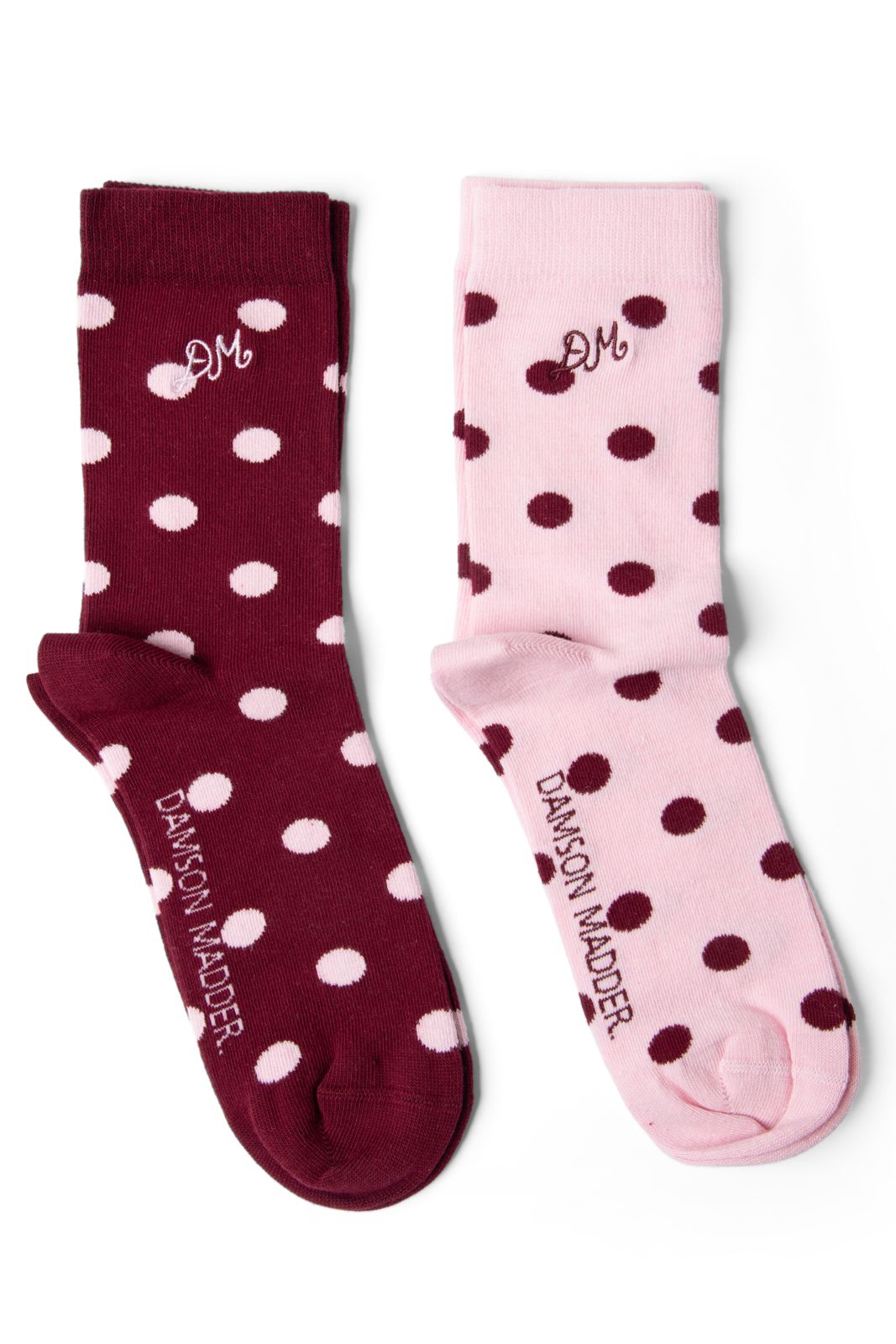 2 Pack Socks - Pink & Burg Spot