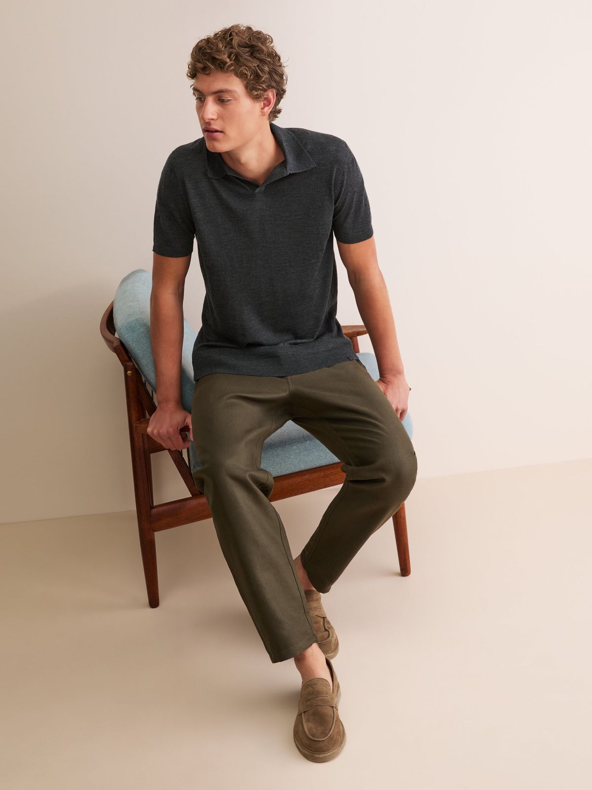 Orson Superfine Merino Wool Polo Shirt Charcoal Grey