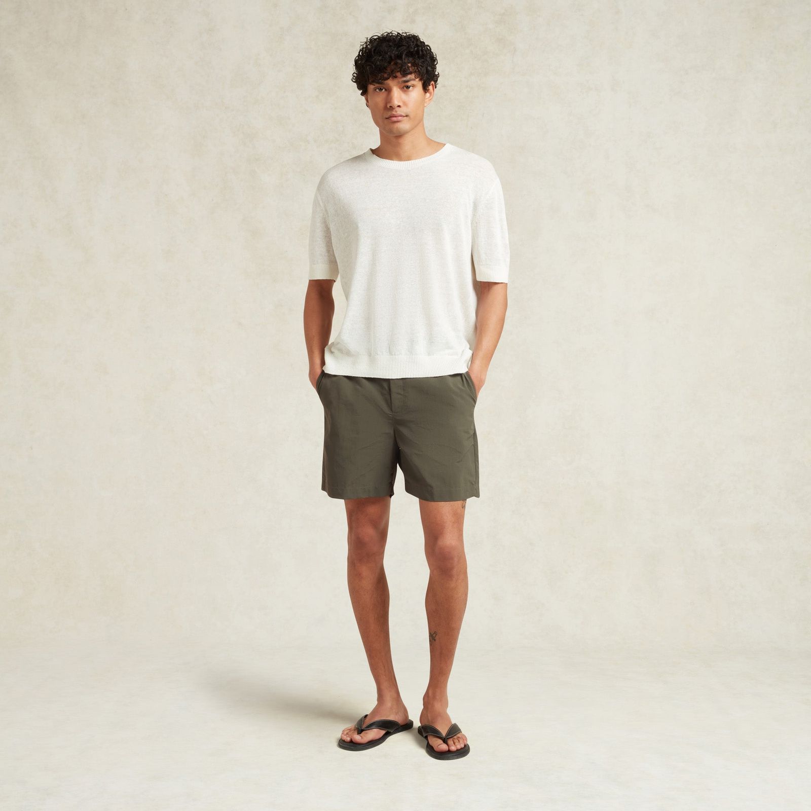 LONGER SUNSEEKER RECYCLED NYLON SWIMSHORT - KHAKI