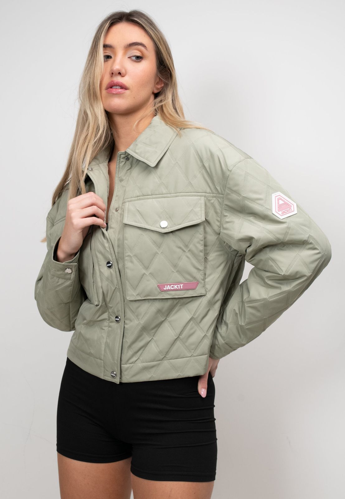 Eden Quilted Shirt Jacket Sage