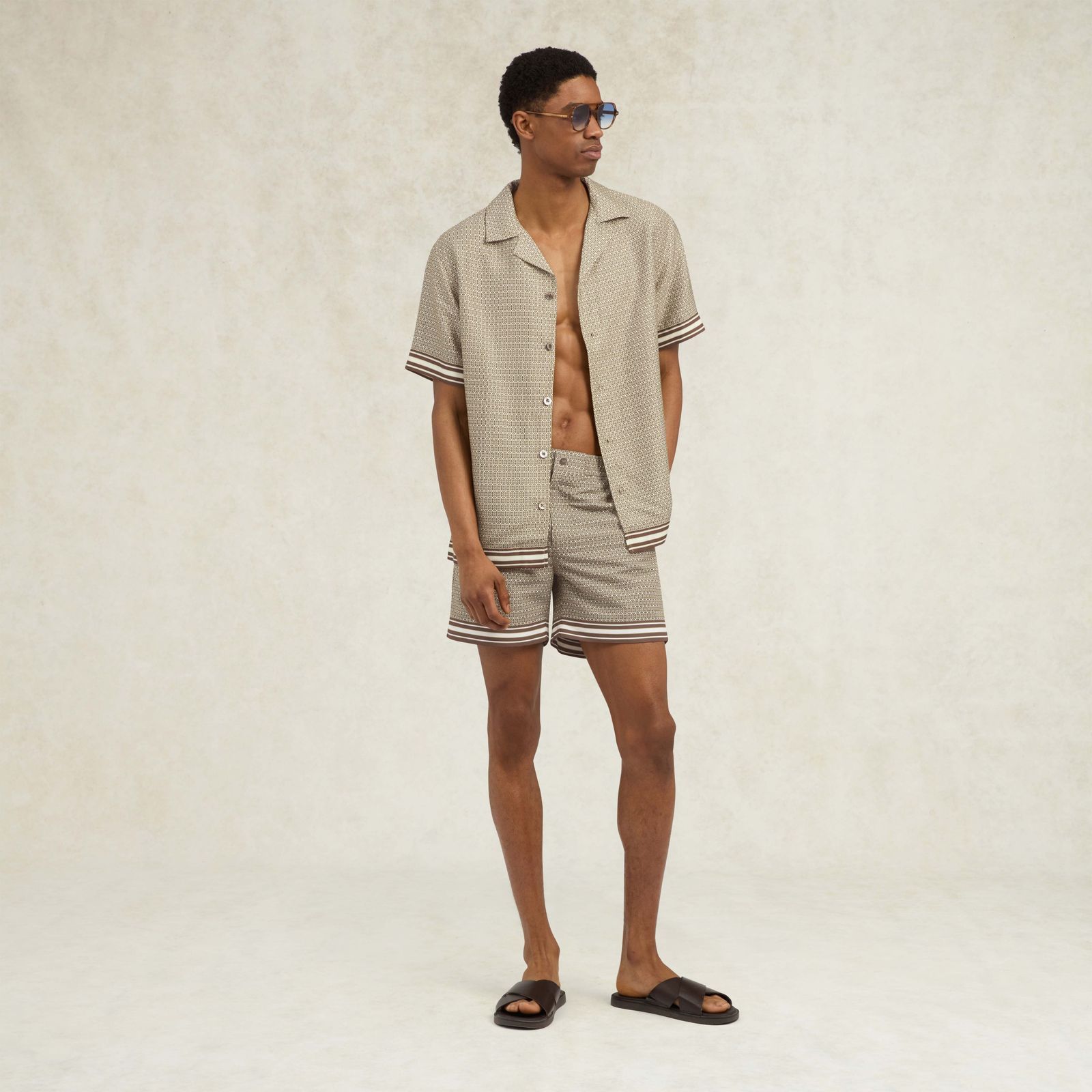 Lucena Print Tailored Swimshort - Light Brown