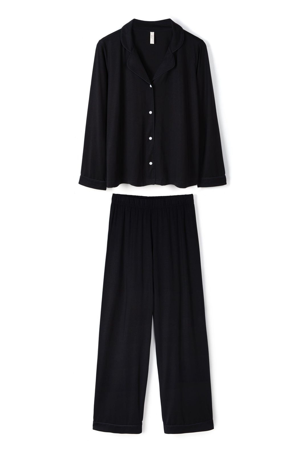 Lyocell Jersey Long Pyjama Set Graphite Black