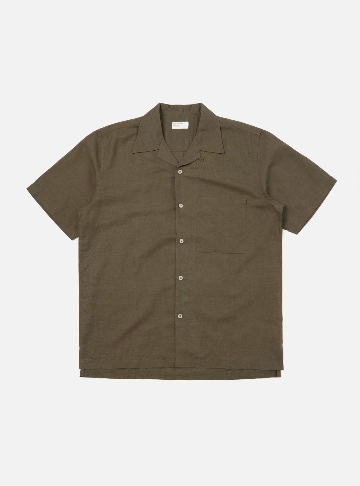 Olive Linen Cotton Shirting Camp Shirt