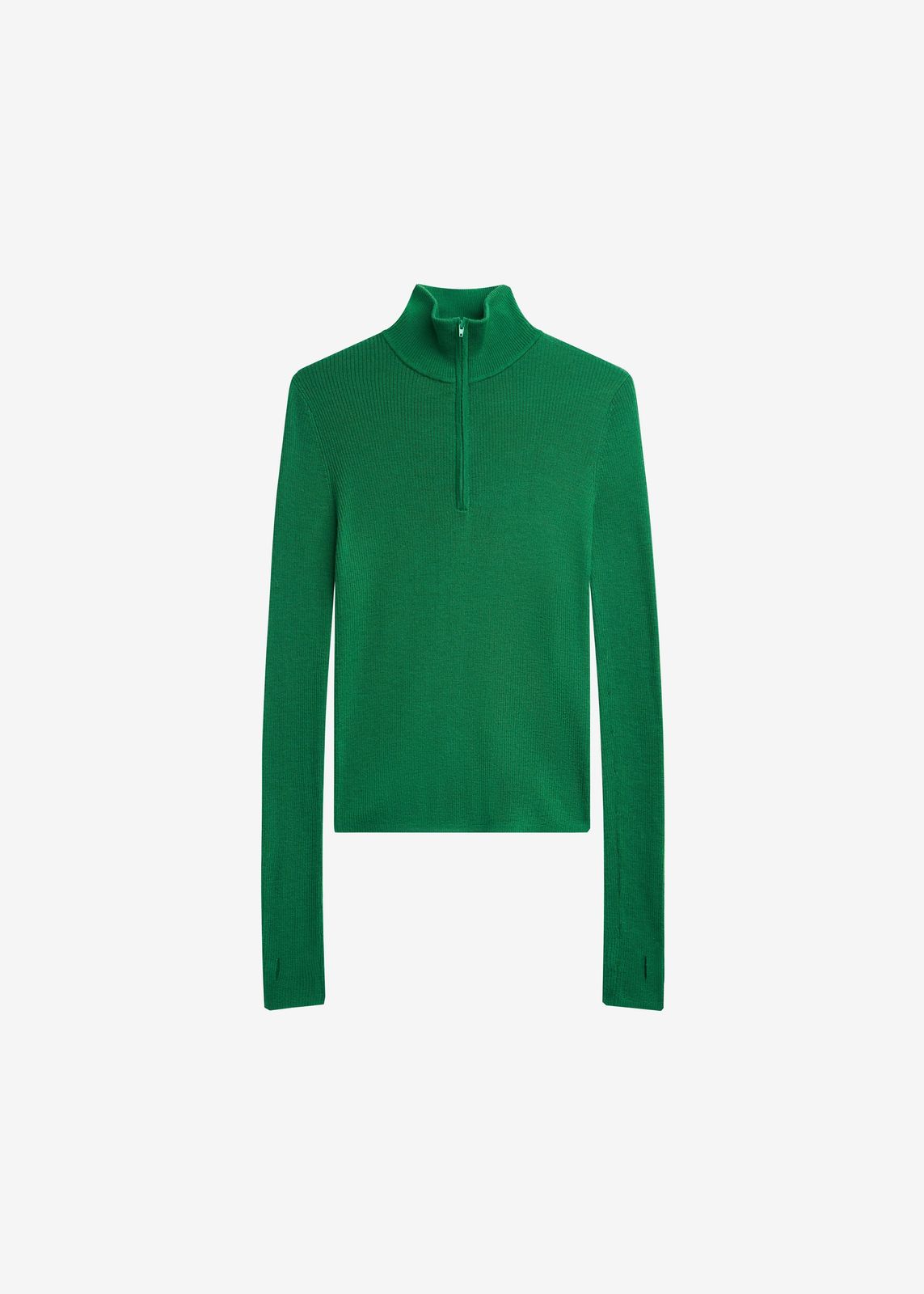 Sade Knit Zip Sweater - Green
