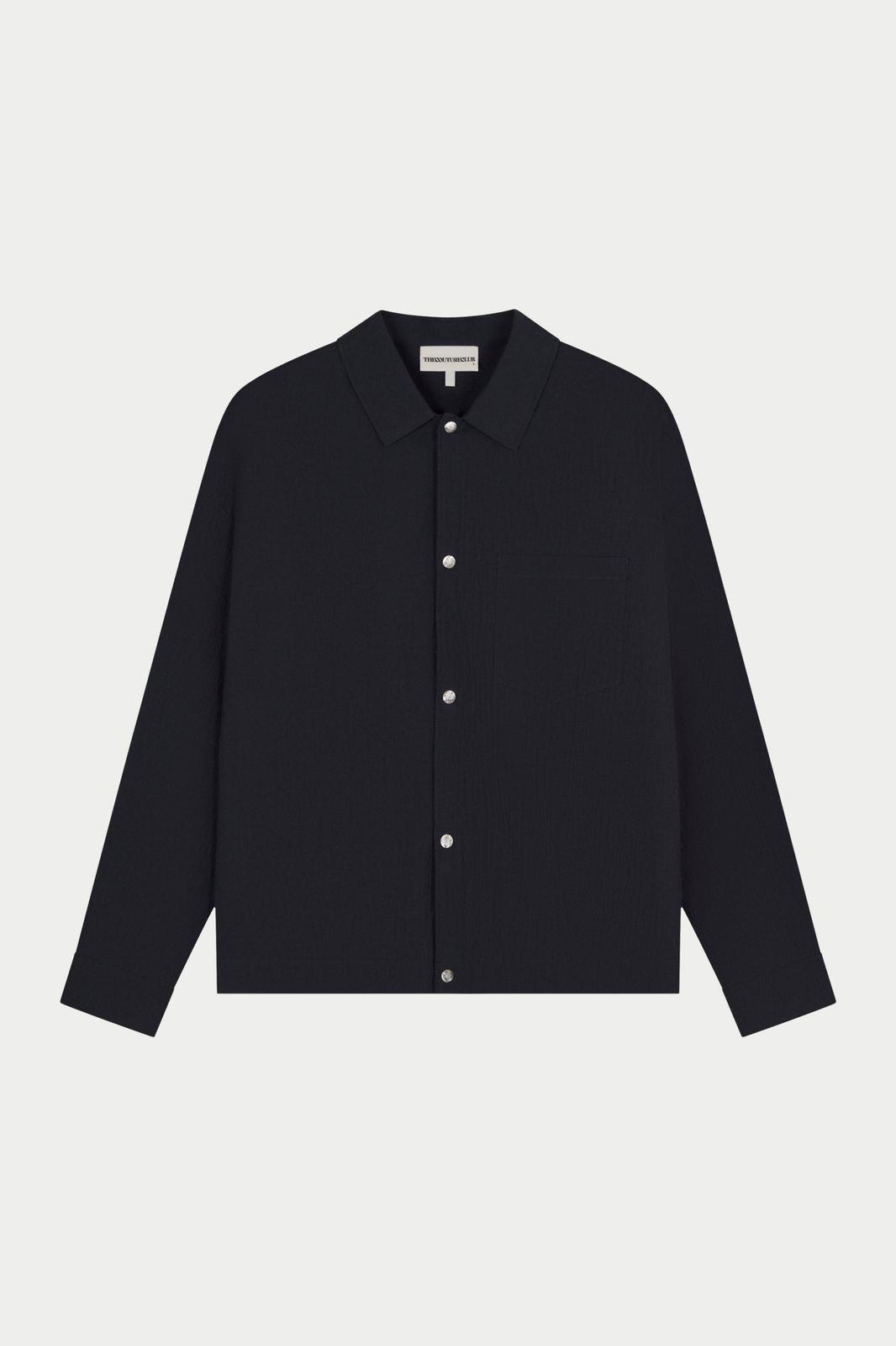 TEXTURED LONG SLEEVE SHIRT - BLACK
