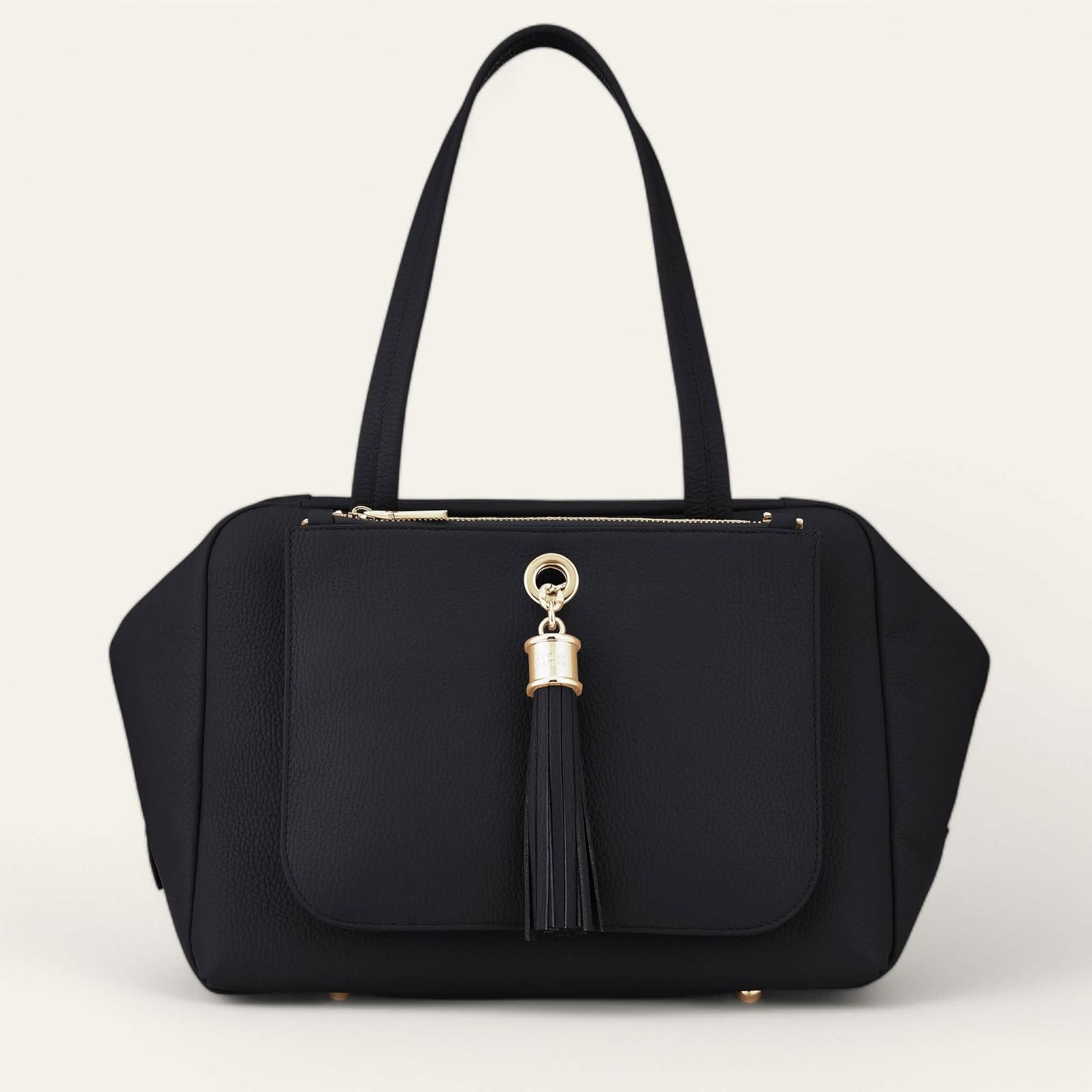 Jessica Shoulder Bag | Black with Gold hardware