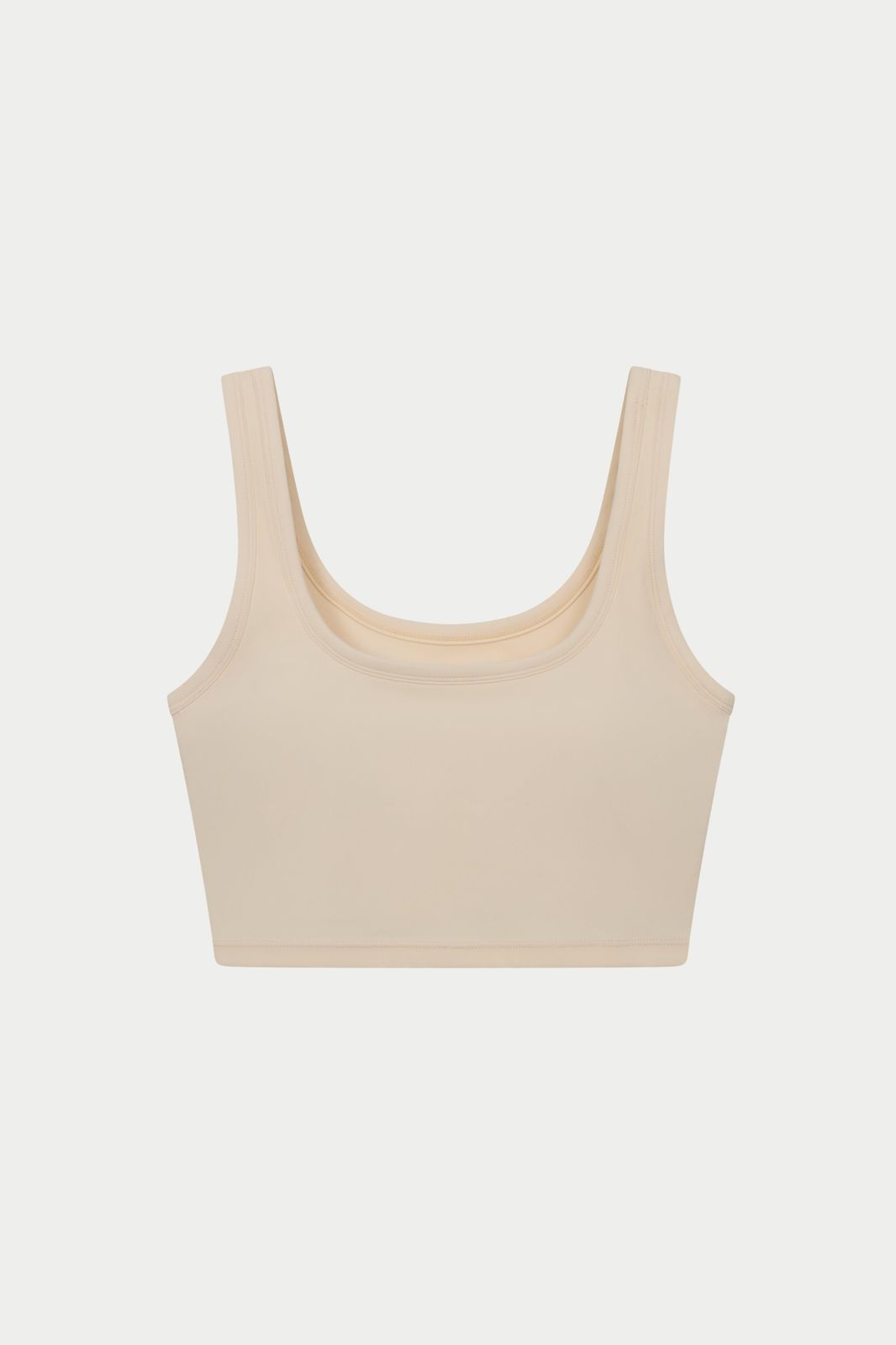 SCULPTING STRETCH EMBLEM SPORTS BRA - BUTTERMILK