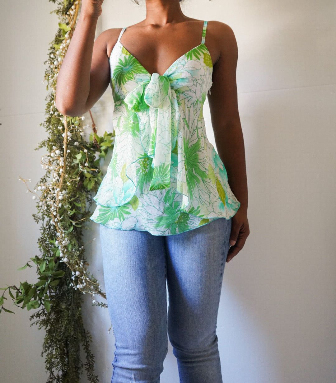 Vintage Y2K Fairy Tropical Green Cami