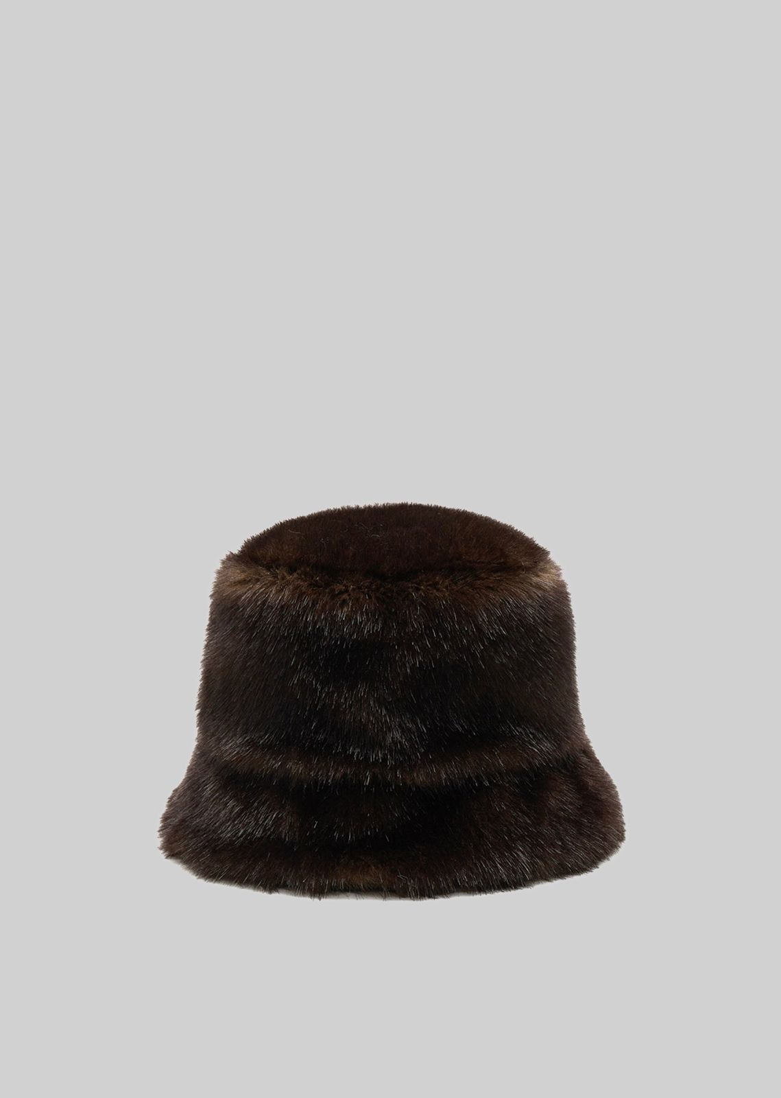 Amomento Fur Bucket Hat - Dark Brown