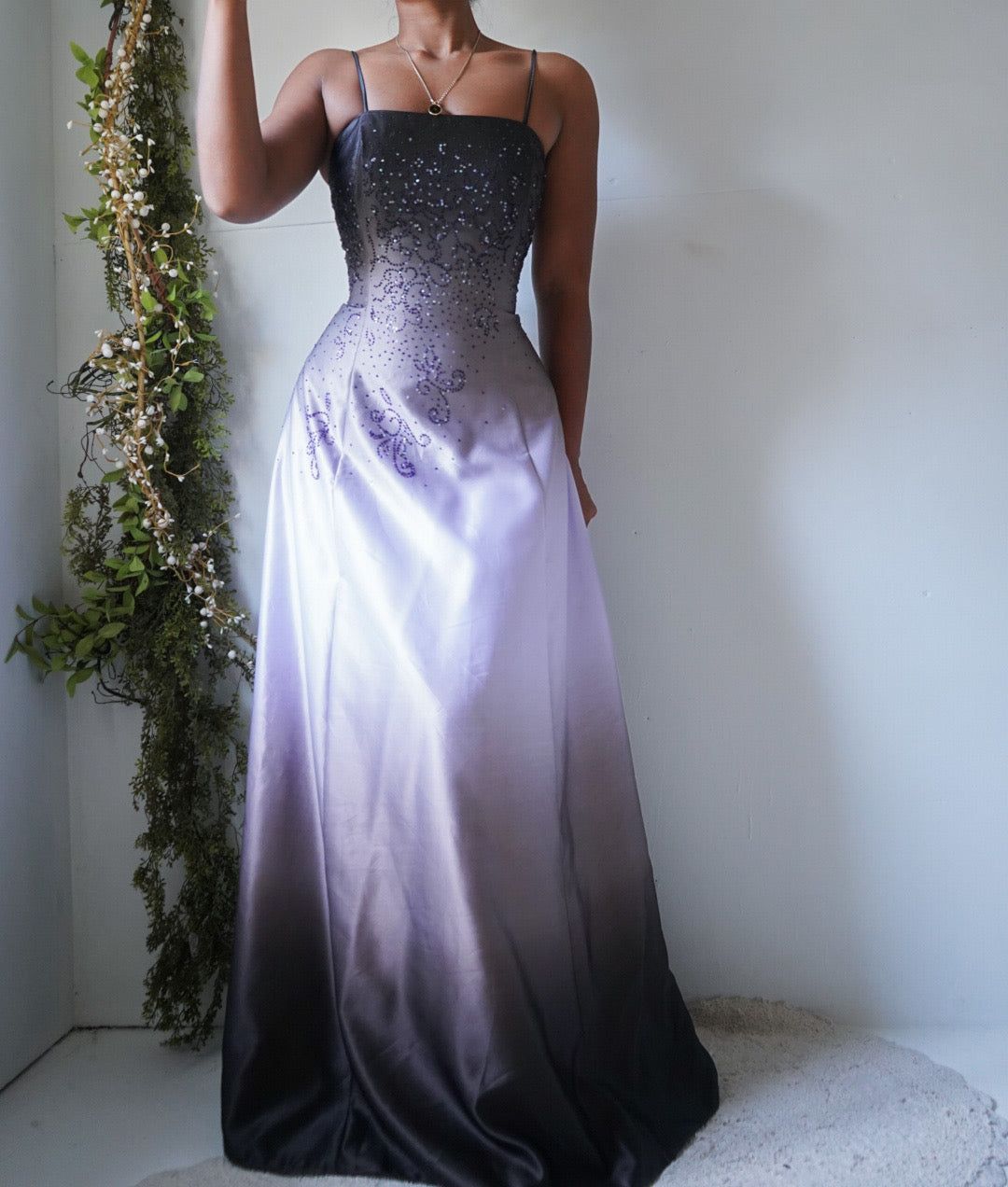 Vintage Y2K Beaded Detail Ombre Gown