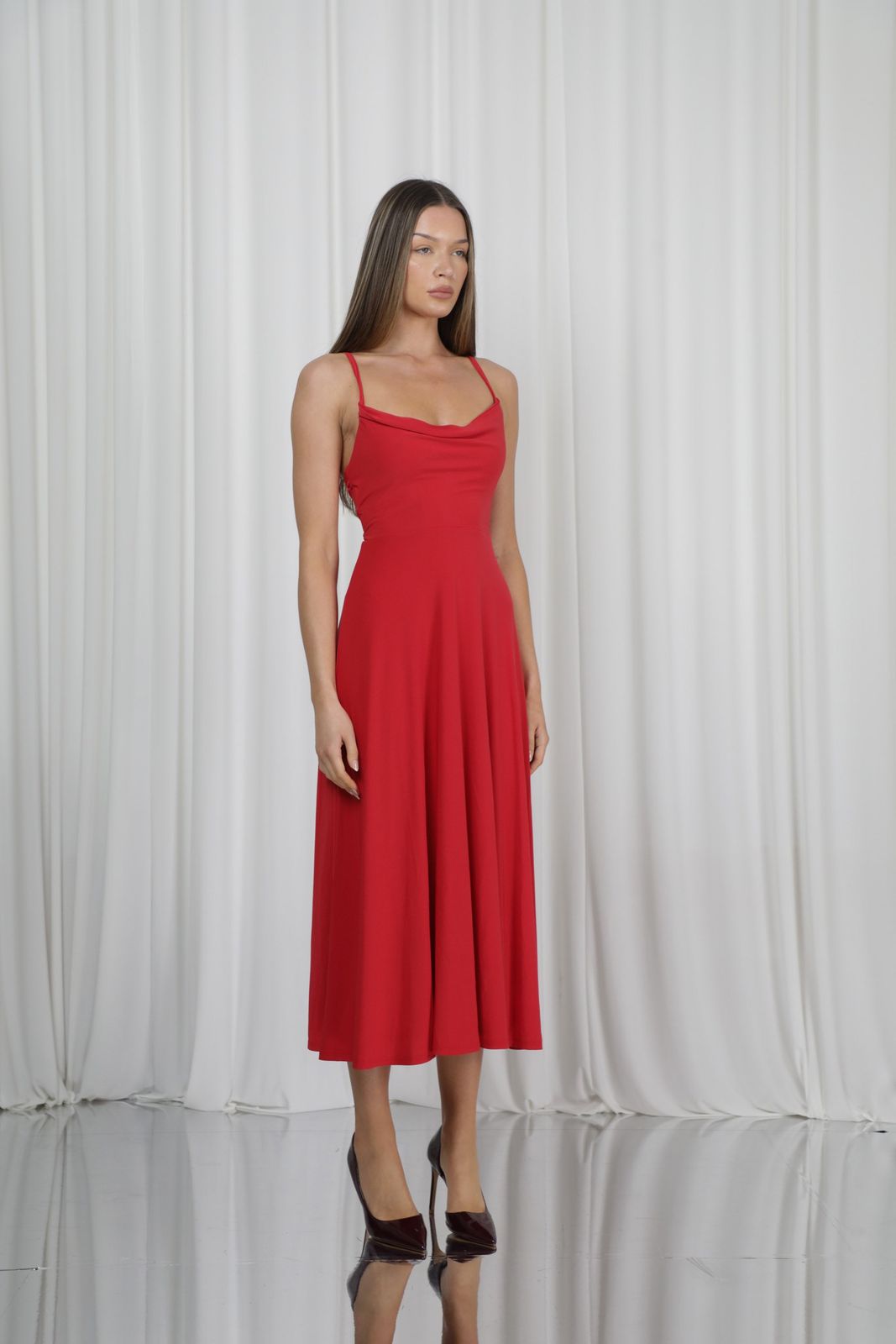 Lulah Soft Cowl Neck Maxi Dress