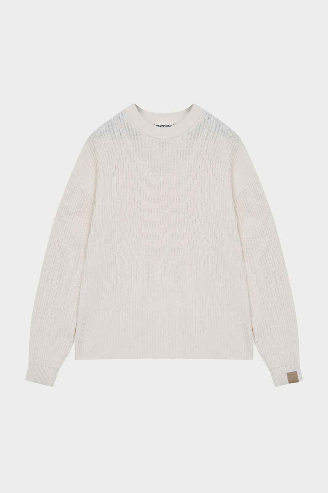 HEAVY WASHED RIBBED KNIT CREW - STONE