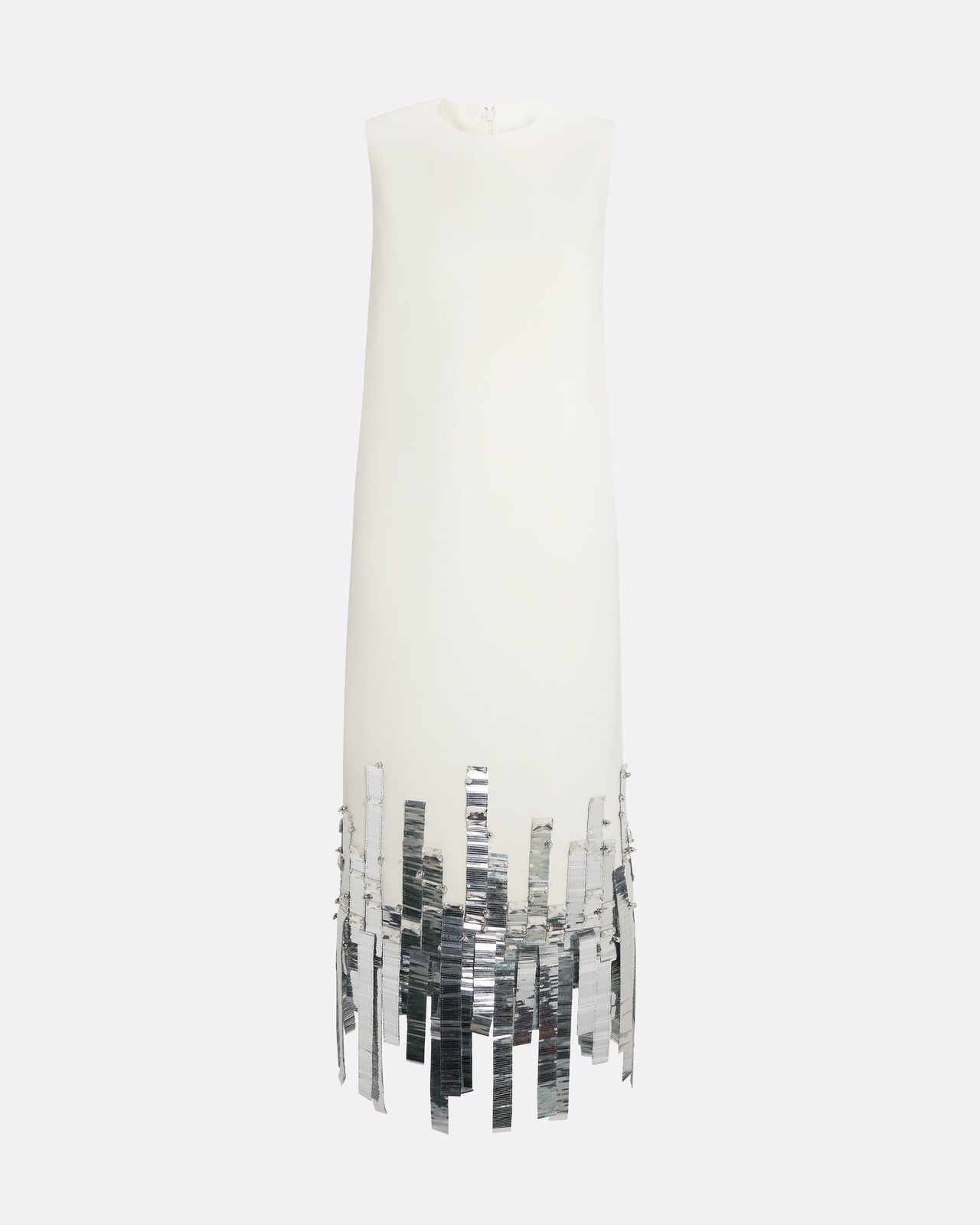 Ripa Midi Dress In Ivory With Silver