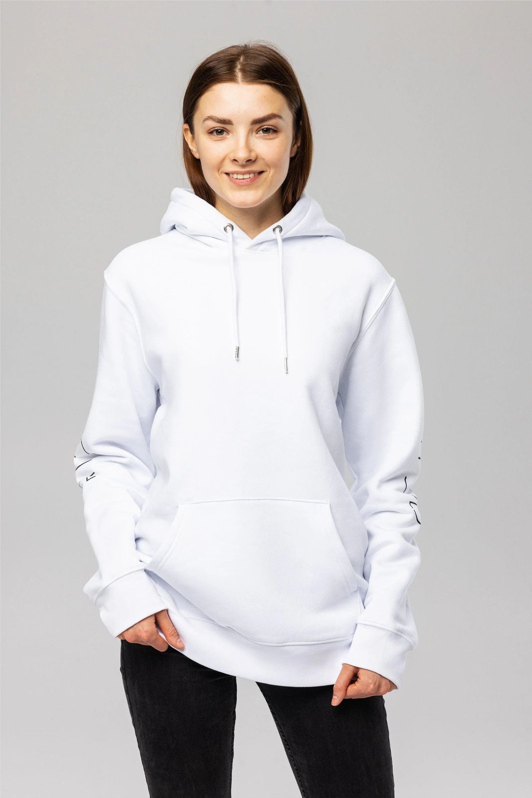 Organic Cotton Pitod Sleeve Hoodie | White